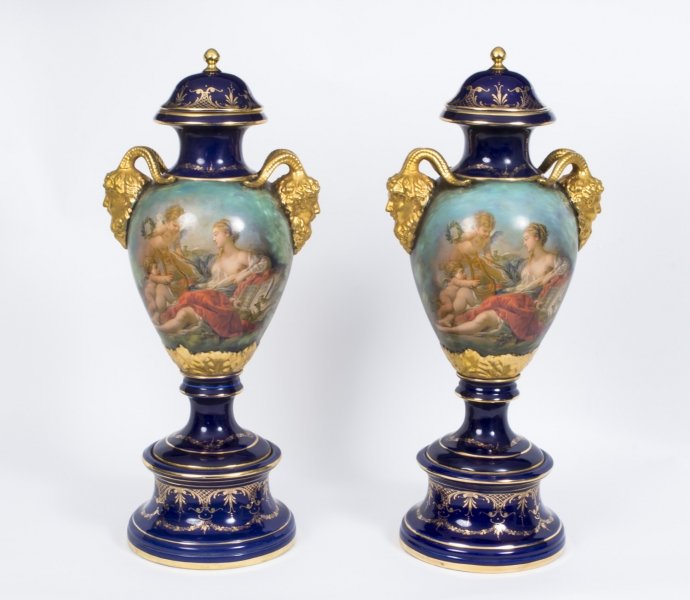 Pair French Sevres Style Lous XIV Porcelain Vases | Ref. no. 07043 | Regent Antiques