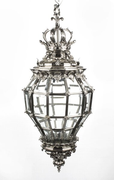 Vintage Silvered Bronze Versailles Diamond Baluster Lantern 20th C | Ref. no. 07079x | Regent Antiques