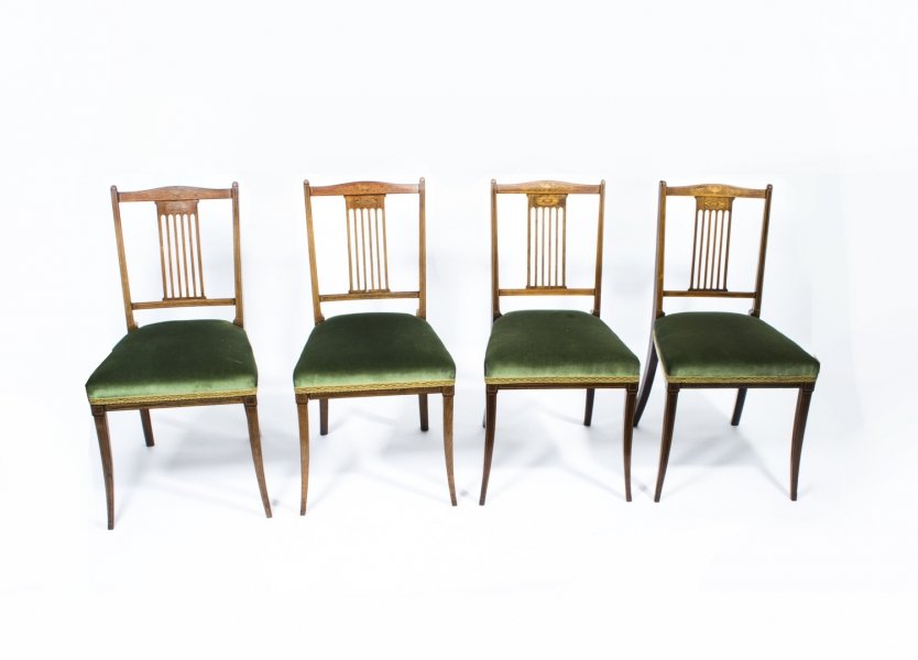 Antique Set of 4 Edwardian Inlaid Rosewood Chairs c.1900 | Ref. no. 07087 | Regent Antiques