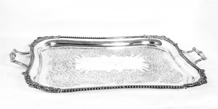 Antique Large  Victorian Silver Plated Tray William Hutton * Sons C1870 | Ref. no. 07155 | Regent Antiques
