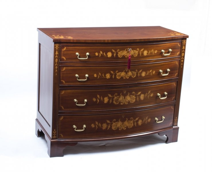 Antique Edwardian Flame Mahogany Marquetry Chest | Ref. no. 07167 | Regent Antiques