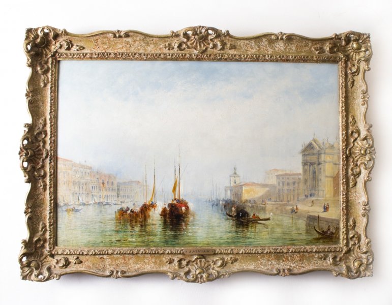 Antique Oil Painting The Grand Canal Venice J.Vivian | Ref. no. 07260 | Regent Antiques