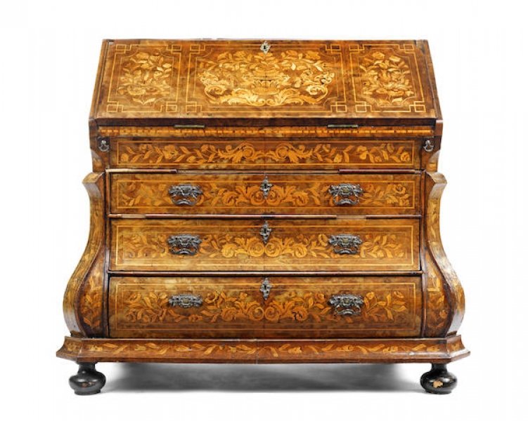 Antique Dutch Marquetry Burr  Walnut Bureau c.1780 | Ref. no. 07269 | Regent Antiques