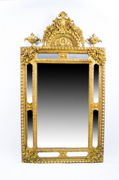 Antique Giltwood Overmantel Rococo Cushion Mirror c.1870 - 186 x 104 cm | Ref. no. 07374 | Regent Antiques