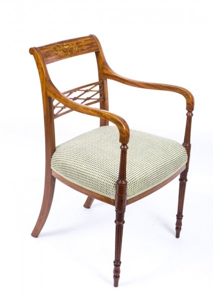 Antique Sheraton Revival Satinwood Armchair c.1880 | Ref. no. 07396 | Regent Antiques