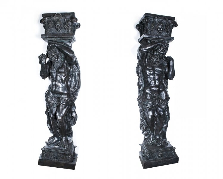 A Pair of Large Bronze Columns Depicting Atlas | Large Bronze Statues | Ref. no. 07436 | Regent Antiques