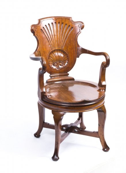Antique Edwardian Walnut Revolving Desk Chair c.1880 | Ref. no. 07452 | Regent Antiques
