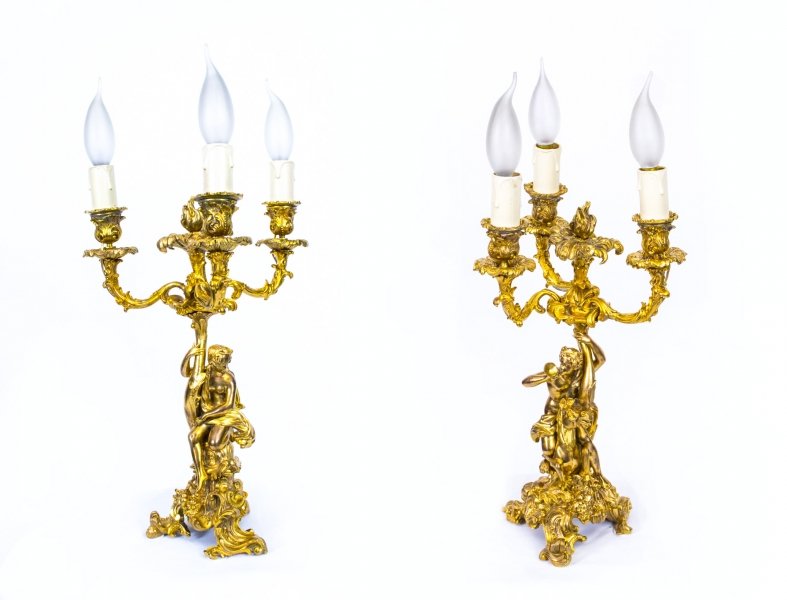 Antique pair Rococo Revival Ormolu Candelabra | Ref. no. 07484 | Regent Antiques