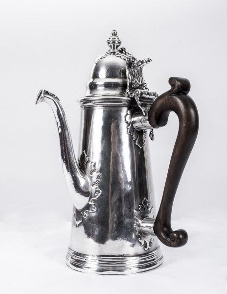 Antique Queen Anne Silver Cut Card Chocolate Pot 1704 | Ref. no. 07506 | Regent Antiques