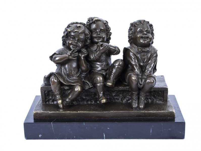 Bronze Art Deco Sculpture of Seated Children | Ref. no. 07519 | Regent Antiques