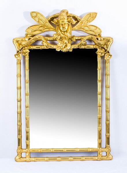 Beautiful Decorative French Giltwood Art Nouveau Mirror 150 x 79 cm | Ref. no. 07546 | Regent Antiques