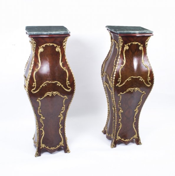Pair of Exquisite French Bombe Kingwood Pedestals | Ref. no. 07555 | Regent Antiques
