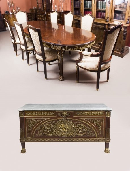 Stunning Antique Ormolu Mounted Dining Table, Chairs & Commode | Ref. no. 07560 | Regent Antiques