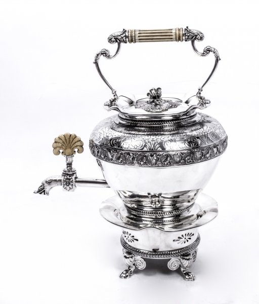 Antique Sterling Silver Kettle on Stand John Bridge 1825 | Ref. no. 07568E | Regent Antiques