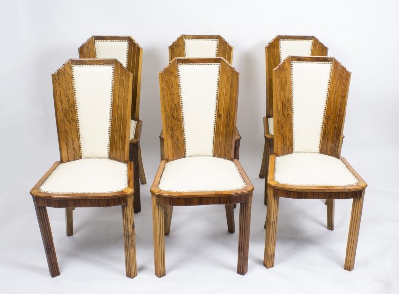 Antique Set of 6 Art Deco Skyscraper Chairs C1930 | Ref. no. 07589 | Regent Antiques