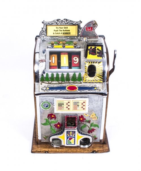 Antique 1920s Deco Poinsettia Slot Machine Mills Novelty Co | Ref. no. 07591 | Regent Antiques