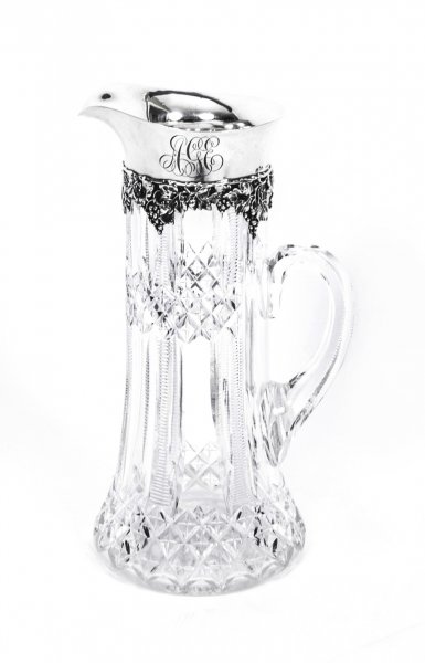 Antique Silver Cut Glass Claret Jug by Gorham  1897 | Ref. no. 07592 | Regent Antiques