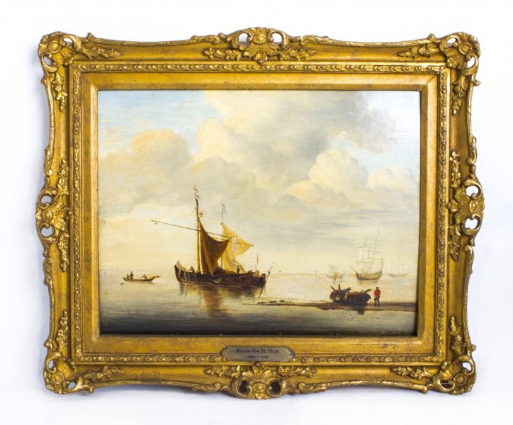 Antique Oil Painting Dutch Shipping Scene Van der Velde Jr | Ref. no. 07604 | Regent Antiques