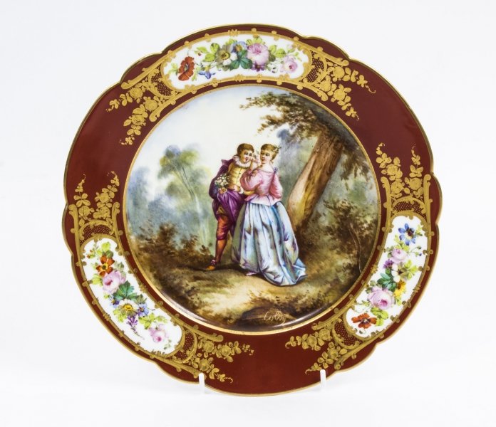 Antique Sevres Porcelain Plate Chateau Tuileries c1880 | Ref. no. 07664 | Regent Antiques