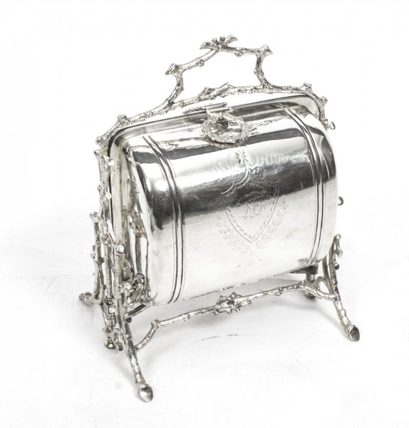 Antique Victorian Silver Plated Folding Biscuit Box  1890 | Ref. no. 07695a | Regent Antiques