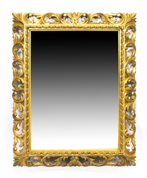 Antique Elaborate Gilded Hand Carved Florentine Mirror c.1900 80 x 65 cm | Ref. no. 07776 | Regent Antiques