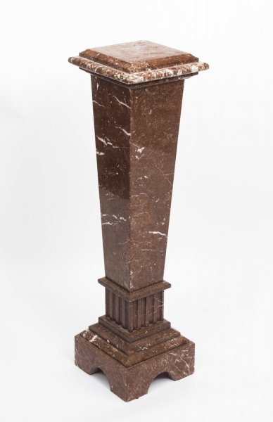 Vintage Rouge Italian Marble Tuscan Column Pedestal | Ref. no. 07808 | Regent Antiques