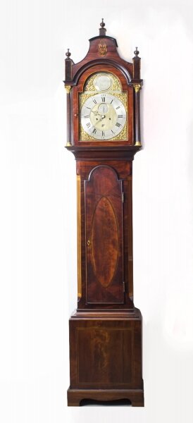 Antique Flame Mahogany & Inlaid Longcase  Clock, William Pridgin, Hull, C1780 | Ref. no. 07822 | Regent Antiques