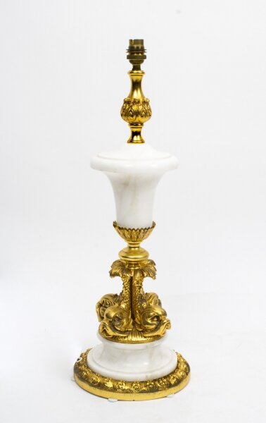 Vintage Ormolu and Marble Dolphin Table Lamp | Vintage Table Lamp | Ref. no. 07826 | Regent Antiques