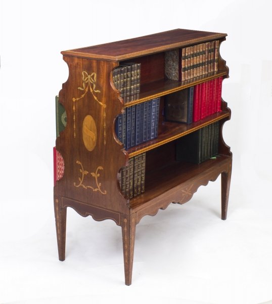 Antique Sheraton Inlaid Mahogany Double Sided Bookcase | Ref. no. 07859 | Regent Antiques