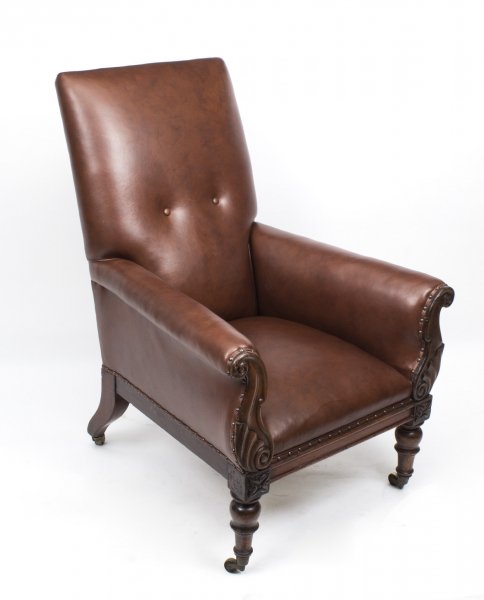 Antique William IV Mahogany Library Armchair C1830 | Ref. no. 07860 | Regent Antiques