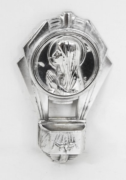 Antique Art Deco Silver Plated Holy Water Font Stoop C1930 | Ref. no. 07930e | Regent Antiques