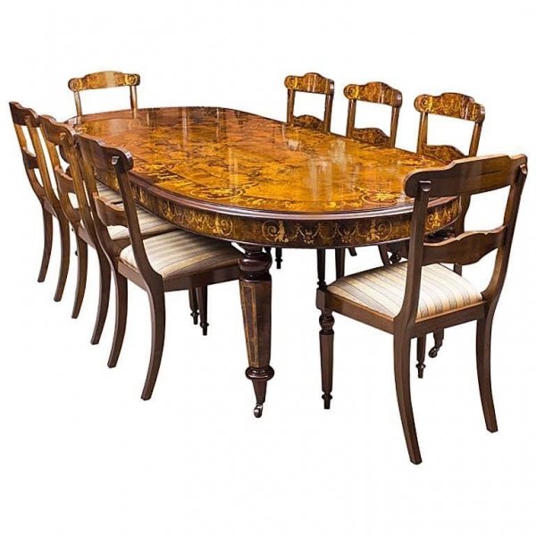 Marquetry Dining Table & 8 Dining Chairs | Bespoke Dining Table & Chair Set | Ref. no. 07998 | Regent Antiques