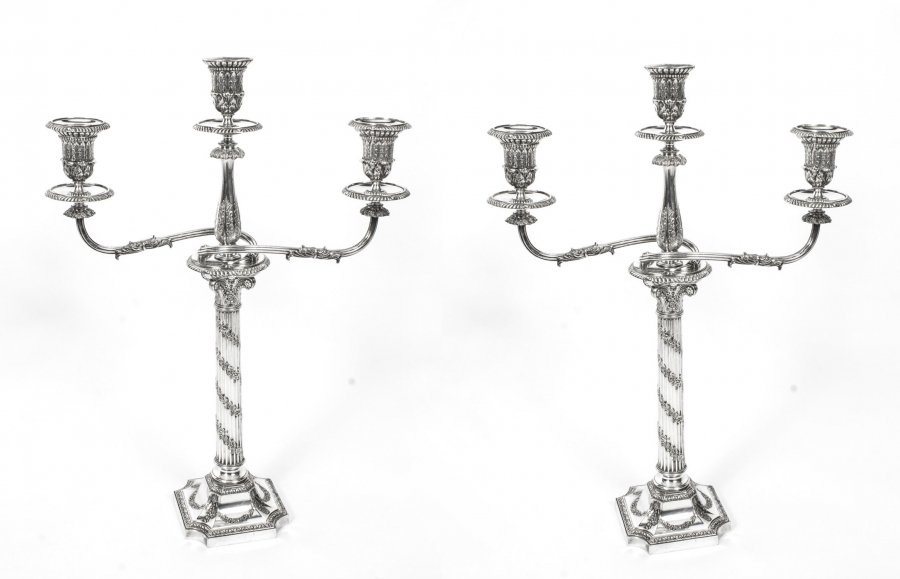 antique silver candelabra | Victorian silver plated candelabra | Ref. no. 08029 | Regent Antiques