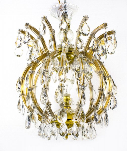 Vintage French Cage Crystal Chandelier Mid 20th Century | Ref. no. 08040a | Regent Antiques
