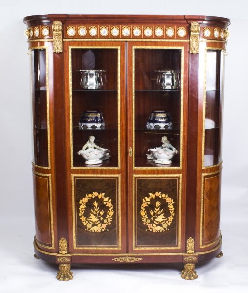 Vintage Louis Revival Ormolu Mounted Vitrine Display Cabinet by 