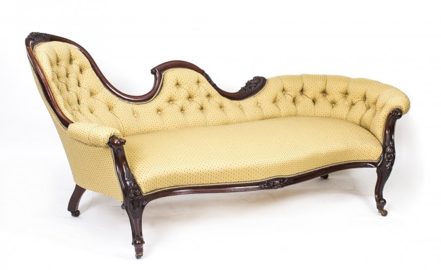 Antique Victorian Walnut Sofa Chaise Longue Settee c.1860 | Ref. no. 08098 | Regent Antiques