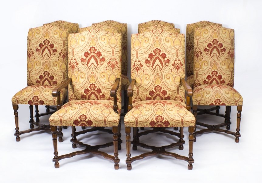 Vintage Set 10 Upholstered High  Back Dining Chairs 20thC | Ref. no. 08105 | Regent Antiques
