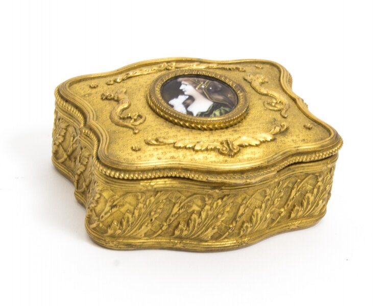 Antique Gilt Bronze Jewellery Casket and Limoges Miniature | Ref. no. 08122 | Regent Antiques