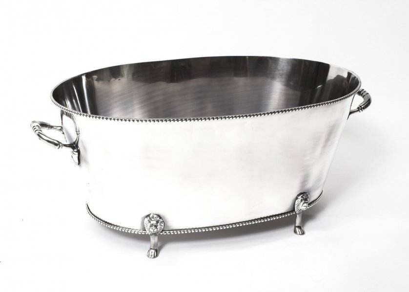 Silver Plated Oval Champagne Cooler | Ref. no. 08134 | Regent Antiques