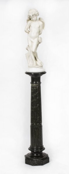 Antique French Marble Sculpture & Pedestal by Delavigne C1890 | Ref. no. 08141 | Regent Antiques