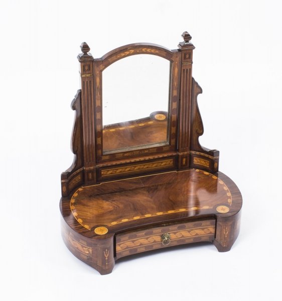 Antique French Burr Walnut Marquetry Dressing Table Mirror c.1860 | Ref. no. 08164b | Regent Antiques