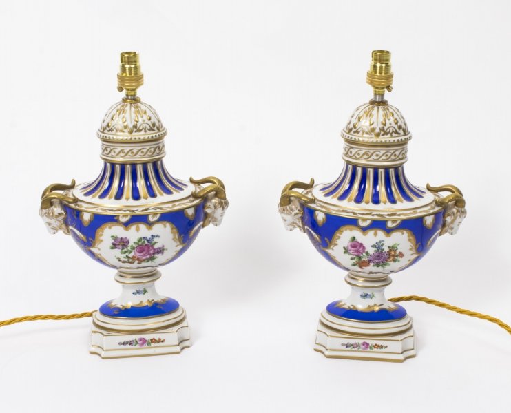 Vintage Pair Dresden Porcelain Table Lamps  20th C | Ref. no. 08182 | Regent Antiques