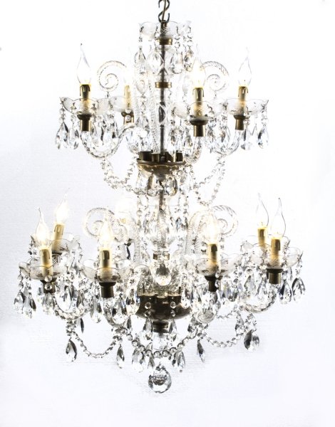 Vintage Venetian Two Tier 12 Light Crystal Chandelier Ref No 08207a Ref 08207a