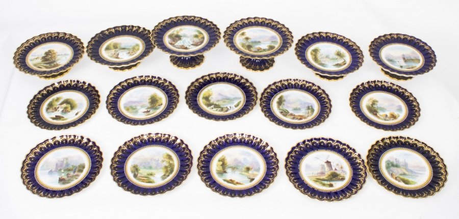 Antique English Copeland Spode Dessert Set 10 Plates 6 Compotes October 1883 | Ref. no. 08216 | Regent Antiques