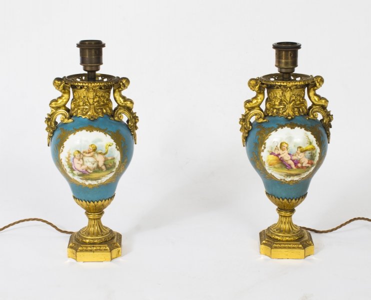 Antique Pair French Ormolu Mounted Sevres vases lamps C1870 | Ref. no. 08220 | Regent Antiques