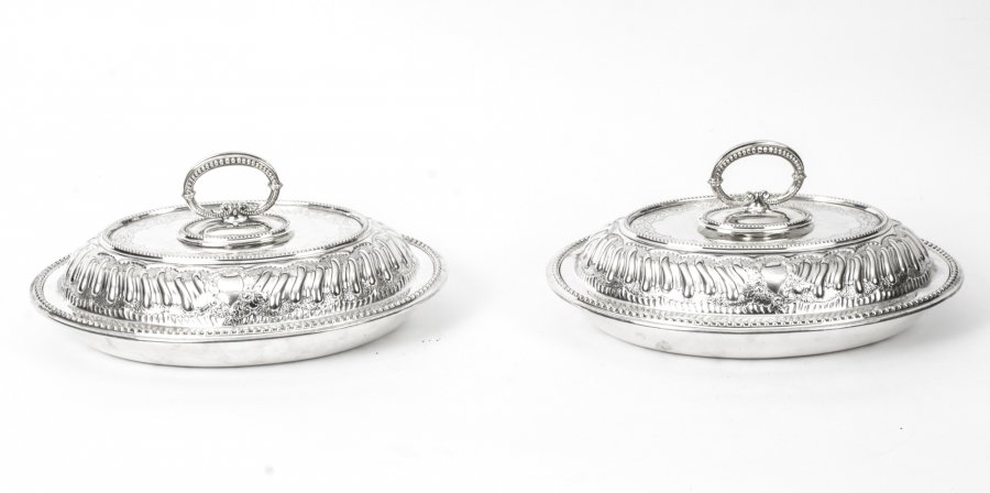 antique silver entree dishes | Mappin Brothers silver plated entree dishes | Ref. no. 08241 | Regent Antiques
