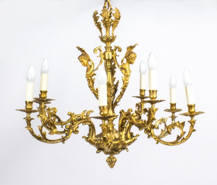 Antique French Louis XIV style nine branch ormolu chandelier 19th Century | Ref. no. 08253 | Regent Antiques