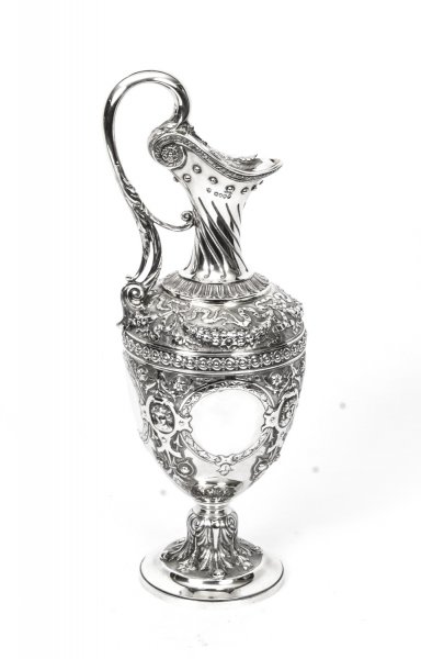 Antique Victorian Silver Claret Jug  Lidded Ewer Barnard London 1889 | Ref. no. 08292 | Regent Antiques
