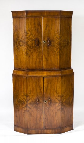 Antique Art Deco Burr Walnut Cocktail Cabinet or Dry Bar c.1925 | Ref. no. 08302 | Regent Antiques