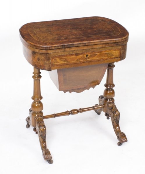 Antique Victorian Burr Walnut Games Work Table c.1870 | Ref. no. 08311 | Regent Antiques